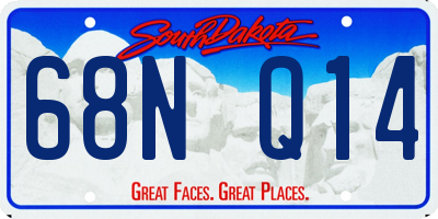 SD license plate 68NQ14