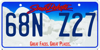 SD license plate 68NZ27