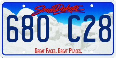 SD license plate 68OC28