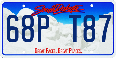 SD license plate 68PT87