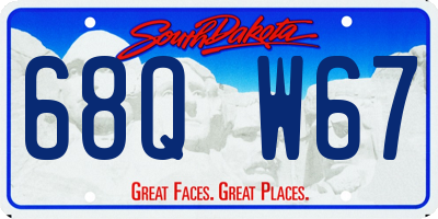 SD license plate 68QW67