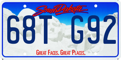 SD license plate 68TG92