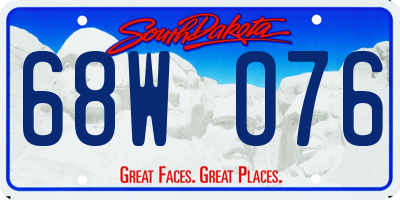 SD license plate 68WO76