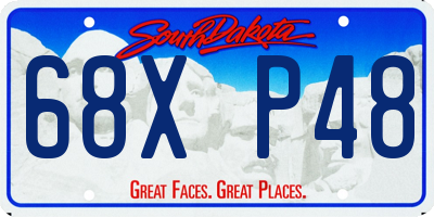 SD license plate 68XP48