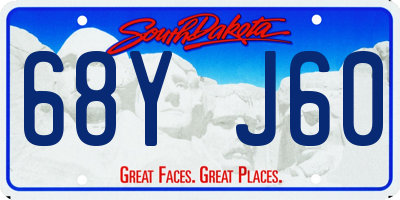 SD license plate 68YJ60