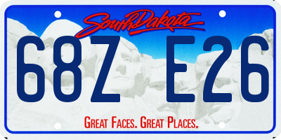SD license plate 68ZE26