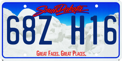 SD license plate 68ZH16