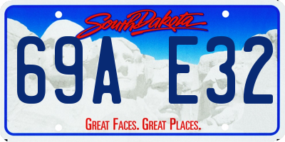 SD license plate 69AE32
