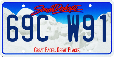 SD license plate 69CW91