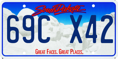 SD license plate 69CX42