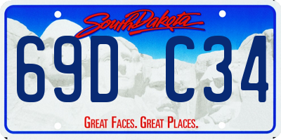 SD license plate 69DC34