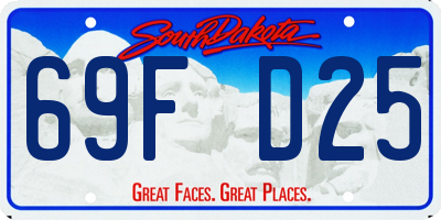 SD license plate 69FD25