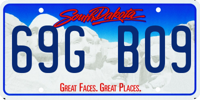 SD license plate 69GB09