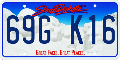 SD license plate 69GK16
