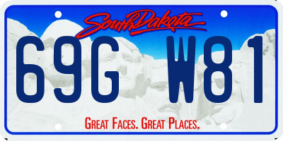 SD license plate 69GW81