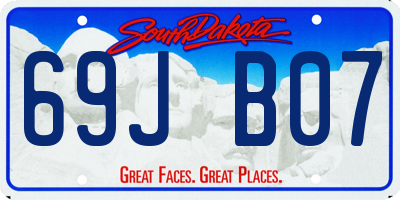 SD license plate 69JB07