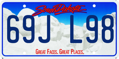 SD license plate 69JL98