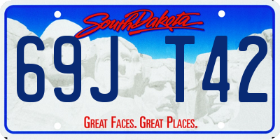 SD license plate 69JT42