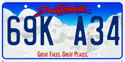 SD license plate 69KA34