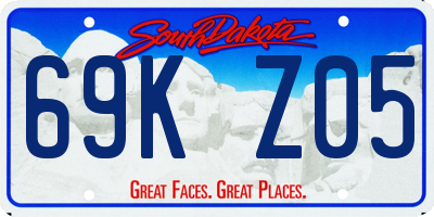 SD license plate 69KZ05