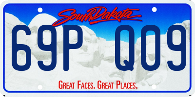 SD license plate 69PQ09