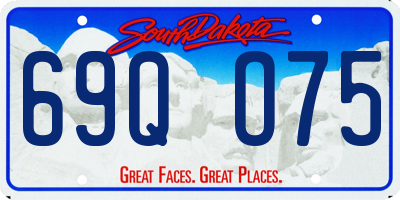 SD license plate 69QO75
