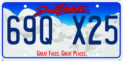 SD license plate 69QX25