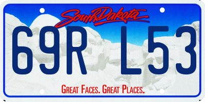 SD license plate 69RL53