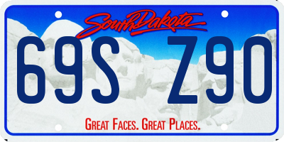 SD license plate 69SZ90