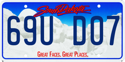 SD license plate 69UD07