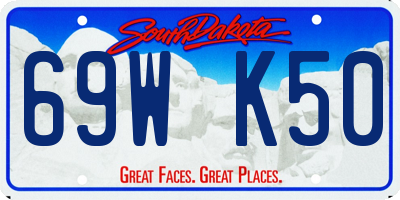 SD license plate 69WK50