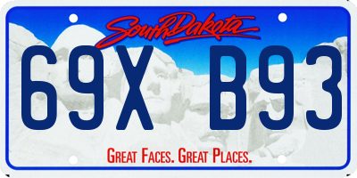 SD license plate 69XB93