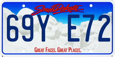 SD license plate 69YE72