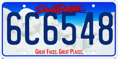 SD license plate 6C6548