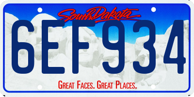 SD license plate 6EF934