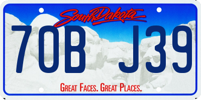 SD license plate 70BJ39