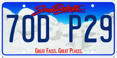 SD license plate 70DP29