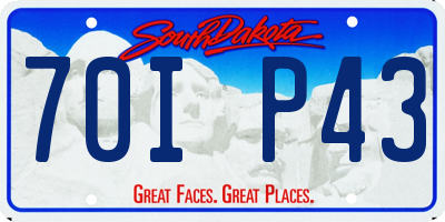 SD license plate 70IP43