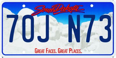 SD license plate 70JN73