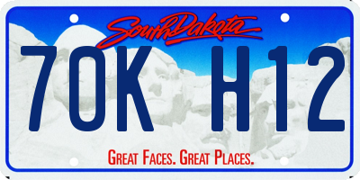 SD license plate 70KH12
