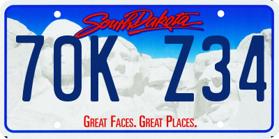 SD license plate 70KZ34