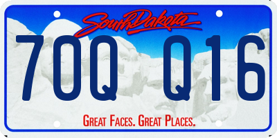SD license plate 70QQ16