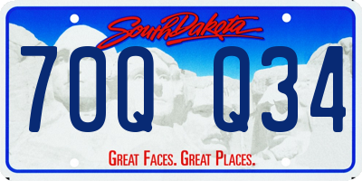 SD license plate 70QQ34