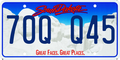SD license plate 70QQ45