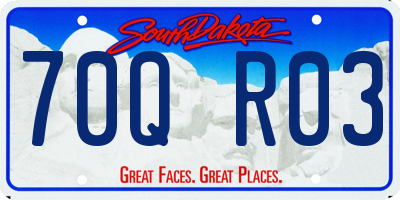 SD license plate 70QR03