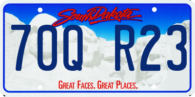 SD license plate 70QR23
