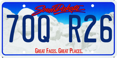 SD license plate 70QR26