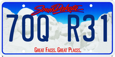 SD license plate 70QR31