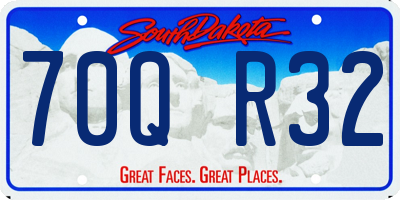 SD license plate 70QR32