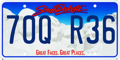 SD license plate 70QR36